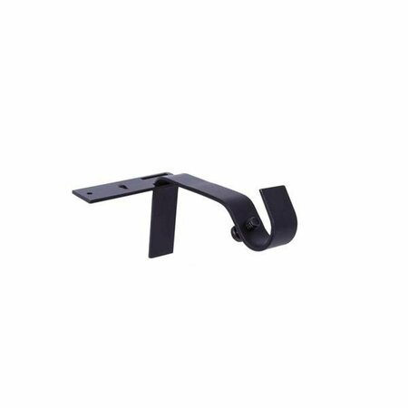 DAPHNES DINNETTE 0.62 in. Curtain Brackets, Matte Black DA2061671